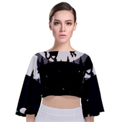 Cartoon  Adventure Time Tie Back Butterfly Sleeve Chiffon Top by Bedest