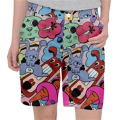 Graffiti Monster Street Theme Women s Pocket Shorts by Bedest