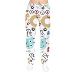 Seamless Pattern Vector With Funny Robots Cartoon Women Velvet Drawstring Pants by Hannah976