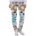 Seamless Pattern Vector With Funny Robots Cartoon Women s Casual Pants View1