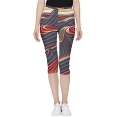 Dessert Storm Wave  pattern  Inside Out Lightweight Velour Capri Leggings  by coffeus