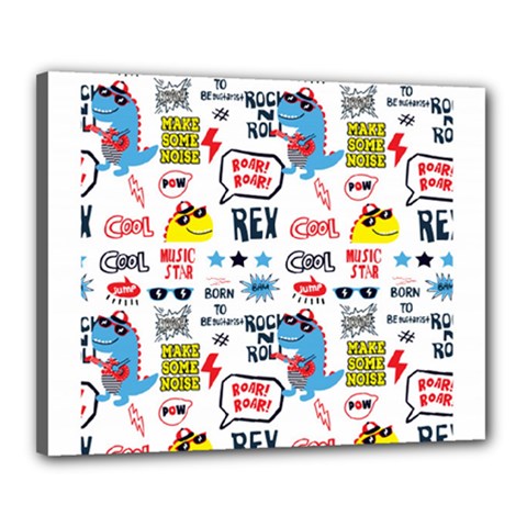 Monster Cool Seamless Pattern Canvas 20  X 16  (stretched) by Hannah976
