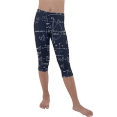 Mathematical Seamless Pattern With Geometric Shapes Formulas Kids  Lightweight Velour Capri Leggings  by Hannah976