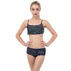 Math Linear Mathematics Education Circle Background Layered Top Bikini Set by Hannah976