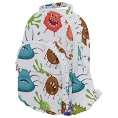 Dangerous Streptococcus Lactobacillus Staphylococcus Others Microbes Cartoon Style Vector Seamless P Rounded Multi Pocket Backpack by Ravend