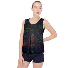 Mathematical Colorful Formulas Drawn By Hand Black Chalkboard Bubble Hem Chiffon Tank Top