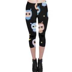 Cute Art Print Pattern Capri Leggings  by Apen