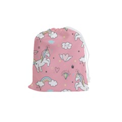 Cute Unicorn Seamless Pattern Drawstring Pouch (medium) by Apen