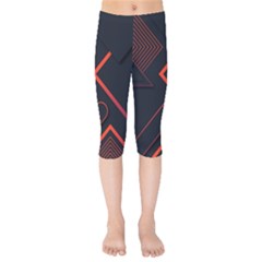 Gradient Geometric Shapes Dark Background Design Kids  Capri Leggings  by Apen