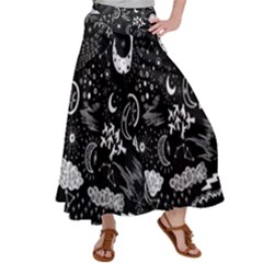 Vector Set Sketch Drawn With Space Women s Satin Palazzo Pants by Ravend