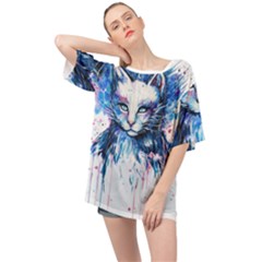 Cat Oversized Chiffon Top