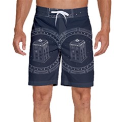Doctor Who Bbc Tardis Men s Beach Shorts by Cendanart