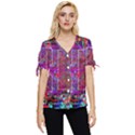 Technology Circuit Board Layout Pattern Bow Sleeve Button Up Top View1