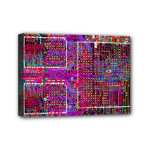 Technology Circuit Board Layout Pattern Mini Canvas 7  X 5  (stretched) by Ket1n9