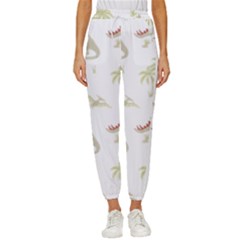 Dinosaur Art Pattern Women s Cropped Drawstring Pants