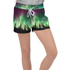 Aurora Borealis Northern Lights Women s Velour Lounge Shorts by Ket1n9