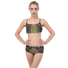 Peacock Feathers Wheel Plumage Layered Top Bikini Set by Ket1n9