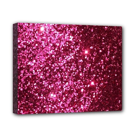 Pink Glitter Canvas 10  X 8  (stretched)