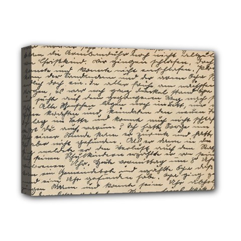Close Up Photo Of Black Text Old Handwriting Leave Old Script Deluxe Canvas 16  X 12  (stretched)  by Cendanart