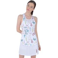 Background Decorative Racer Back Mesh Tank Top by Bedest