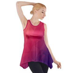 Color Triangle Geometric Textured Side Drop Tank Tunic by Grandong