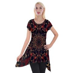 Kaleidoscope Multicoloured Short Sleeve Side Drop Tunic