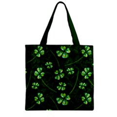 Vintage Green St Patricks Day Zipper Grocery Tote Bag by CoolDesigns