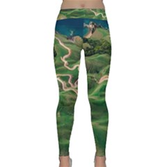 Coast Aerial View Beautiful Landscape Nature Ocean Road Graphy Aerial Coast Drone Classic Yoga Leggings by Bedest