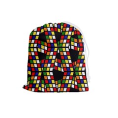 Graphic Pattern Rubiks Cube Drawstring Pouch (large)