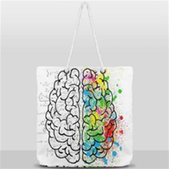 Brain Mind Psychology Idea Drawing Short Overalls Full Print Rope Handle Tote (large) by Azkajaya
