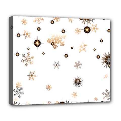 Golden-snowflake Deluxe Canvas 24  X 20  (stretched) by saad11