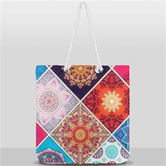 Mandala Pattern Full Print Rope Handle Tote (large) by Ndabl3x
