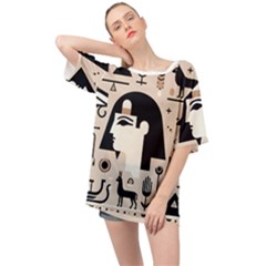 Egypt Pyramid Nature Desert Oversized Chiffon Top by Proyonanggan