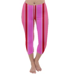 Stripes-4 Capri Winter Leggings 