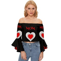 Mom And Dad, Father, Feeling, I Love You, Love Off Shoulder Flutter Bell Sleeve Top