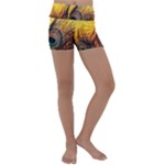 City Light Sky Landmark Painting Kids  Lightweight Velour Yoga Shorts