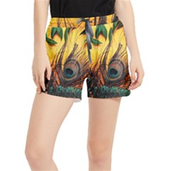 Forest Owl Art Snow Winter Women s Runner Shorts by Cemarart
