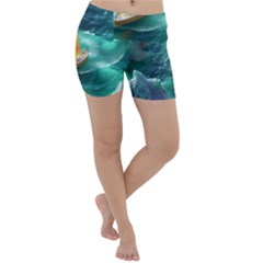 Lion King Of The Jungle Nature Lightweight Velour Yoga Shorts by Cemarart