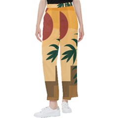 Arch Stairs Sun Branches Leaves Boho Bohemian Botanical Minimalist Nature Women s Pants  by Grandong