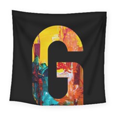 Abstract, Dark Background, Black, Typography,g Square Tapestry (large)