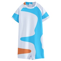 Warp Lines Colorful Multicolor Kids  Boyleg Half Suit Swimwear