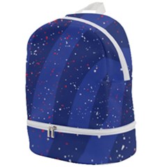 Texture Multicolour Ink Dip Flare Zip Bottom Backpack by Cemarart