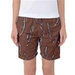 Feather Leaf Pattern Print Women s Basketball Shorts