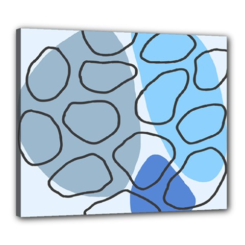 Boho Blue Deep Blue Artwork Canvas 24  X 20  (stretched) by Cemarart