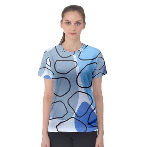 Boho Blue Deep Blue Artwork Women s Sport Mesh T-shirt by Cemarart