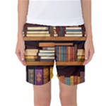 Book Nook Books Bookshelves Comfortable Cozy Literature Library Study Reading Room Fiction Entertain Women s Basketball Shorts