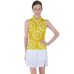 Lemon Fruits Slice Seamless Pattern Women s Sleeveless Polo T-shirt by Apen
