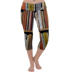 Book Nook Books Bookshelves Comfortable Cozy Literature Library Study Reading Reader Reading Nook Ro Capri Yoga Leggings by Maspions