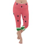Watermelon Melon Fruit Healthy Food Meal Breakfast Lunch Juice Lemonade Summer Lightweight Velour Capri Yoga Leggings