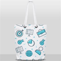 Pattern Business Graphics Seamless Background Texture Desktop Design Concept Geometric Full Print Rope Handle Tote (small) by Bedest